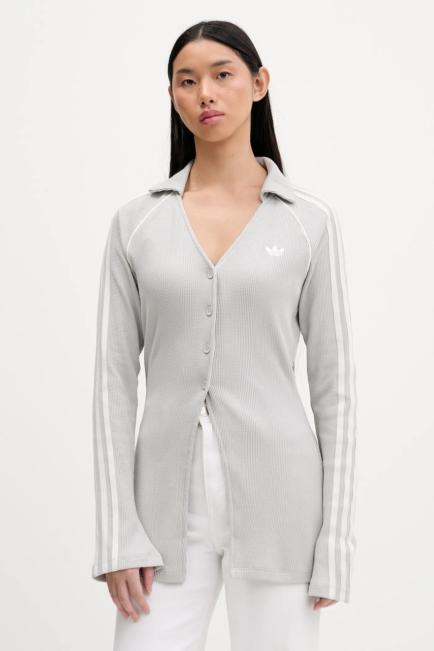 adidas Originals cămașă Button Down culoarea gri, cu guler clasic, regular, KR5109