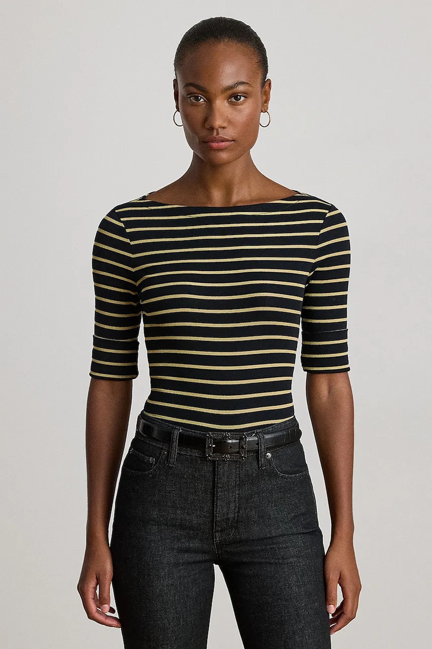 Levně Tričko Lauren Ralph Lauren dámské, černá barva, 200980044