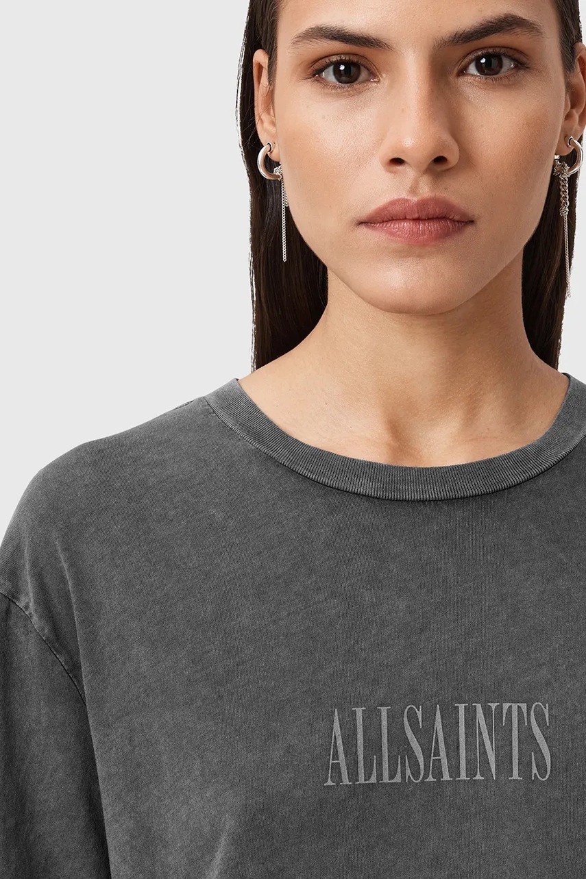 Хлопковая футболка AllSaints WINGS цвет серый W076JD