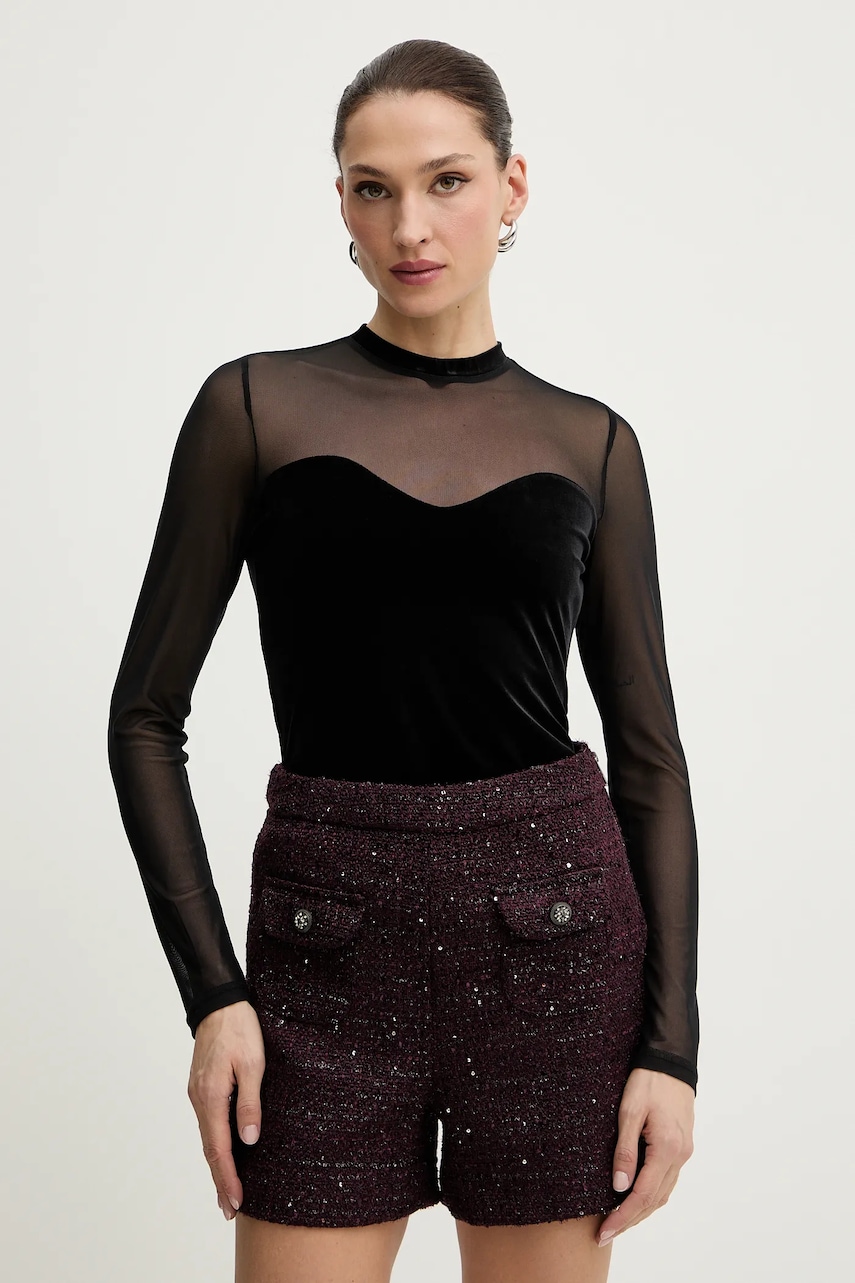 Morgan bluză culoarea negru, uni, TAMMY