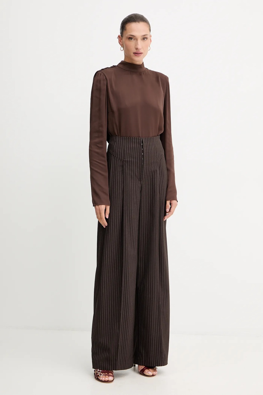 Блузка Rotate цвет коричневый однотонная 1146432910