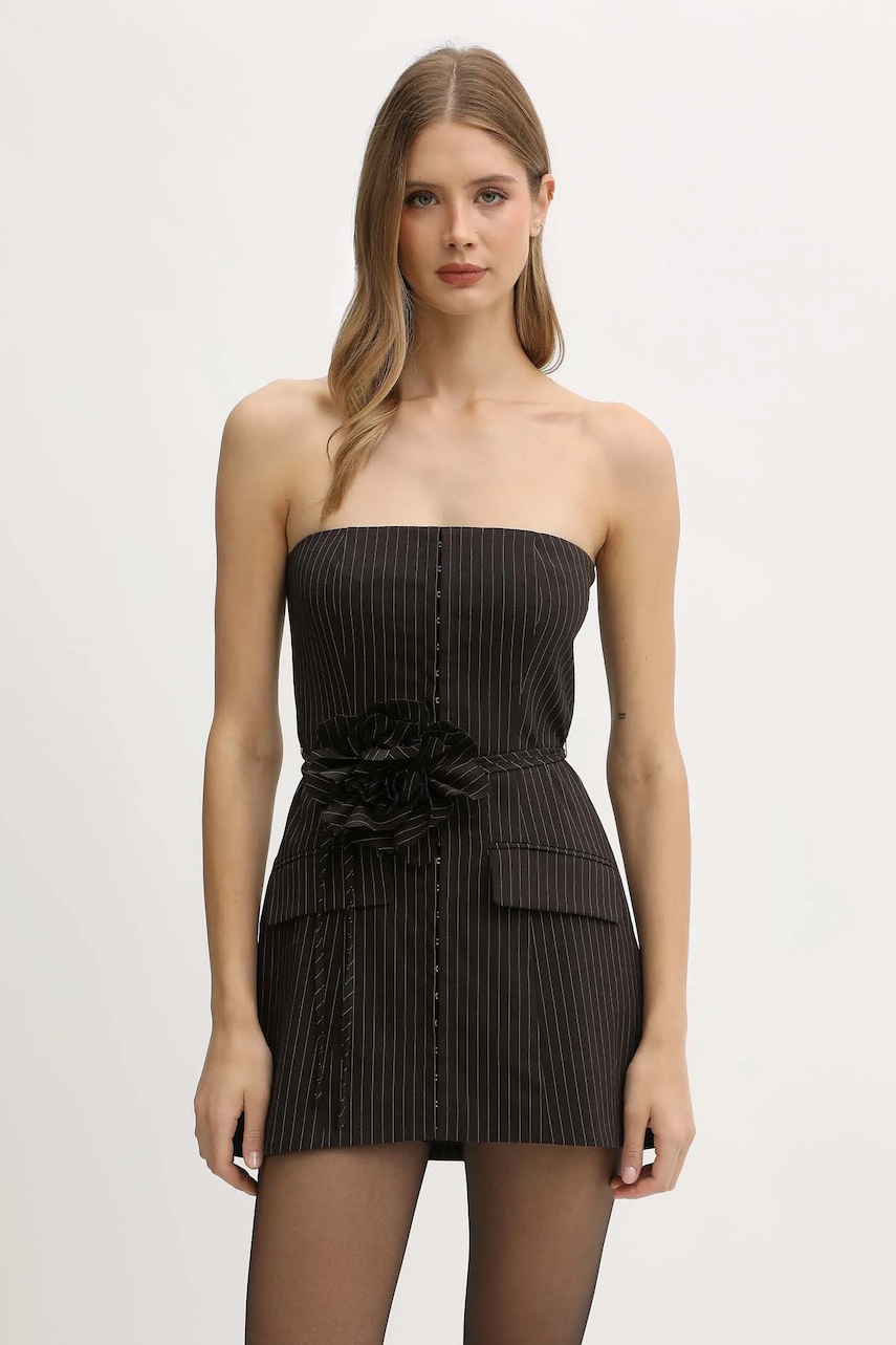 Rotate bluză culoarea maro, cu imprimeu, 1146963065