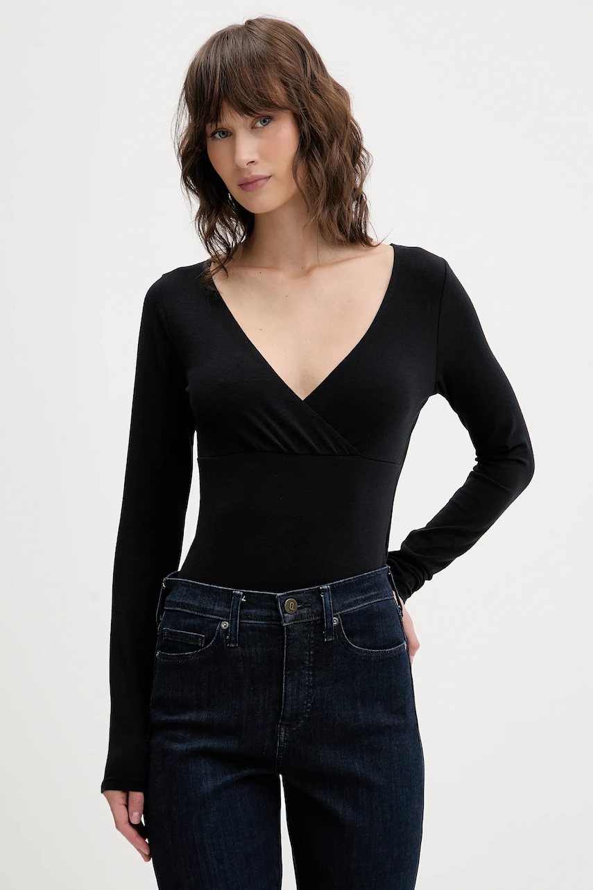 Hollister Co. longsleeve culoarea negru, KI339-5066-900