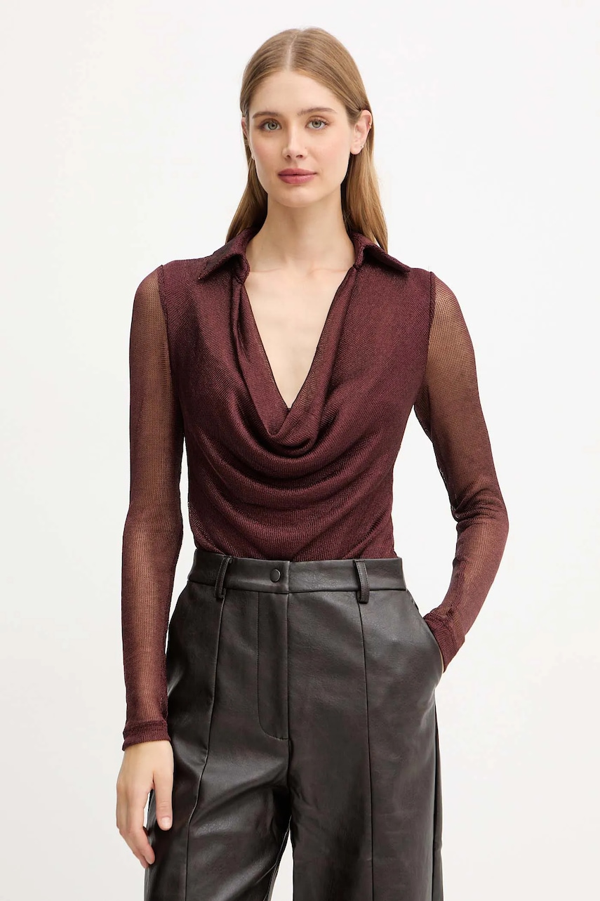 Bardot body culoarea bordo, uni, 59561TB1