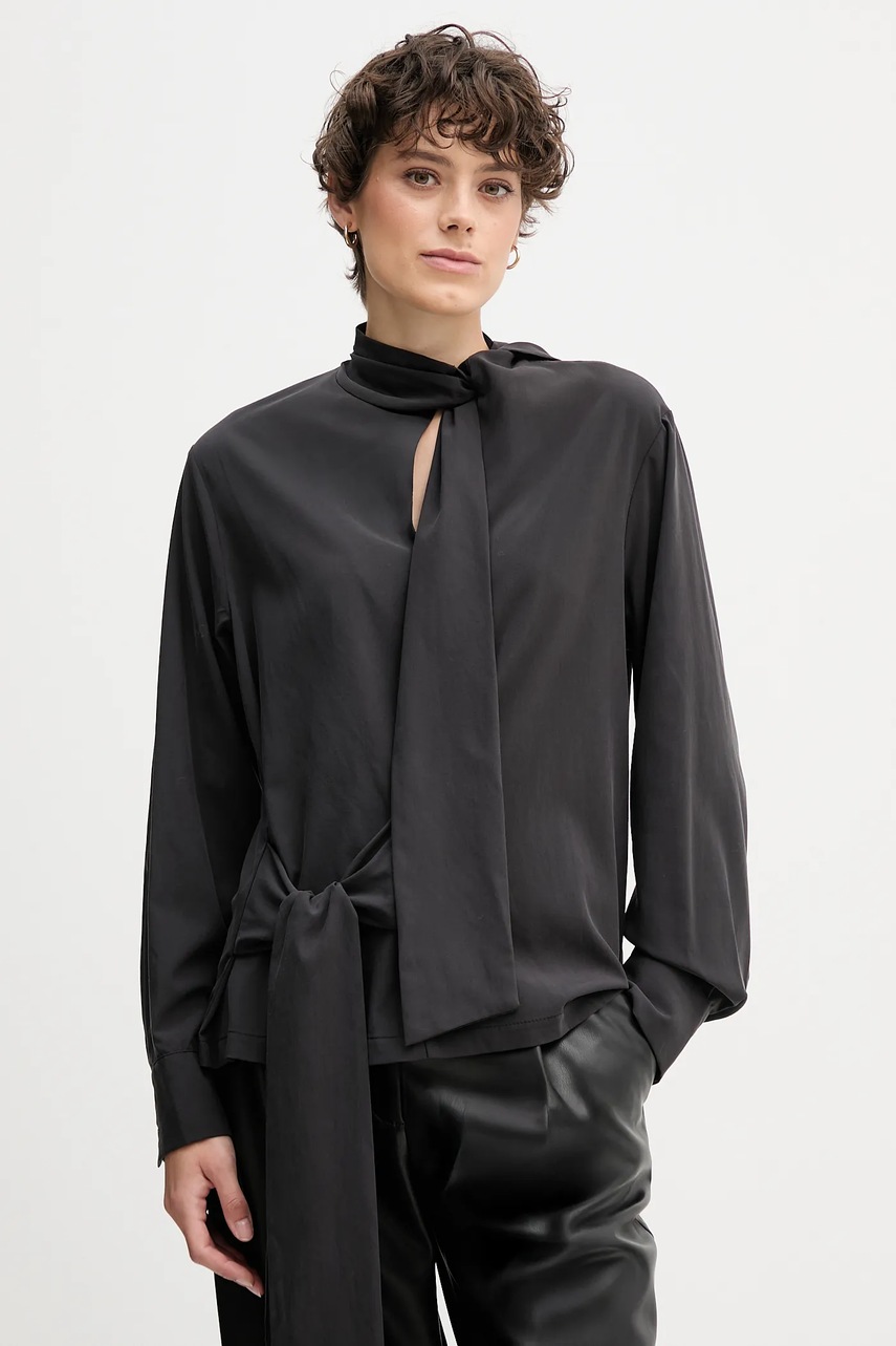 Sandro Ferrone bluză culoarea negru, uni, S165YBFCRUSCA