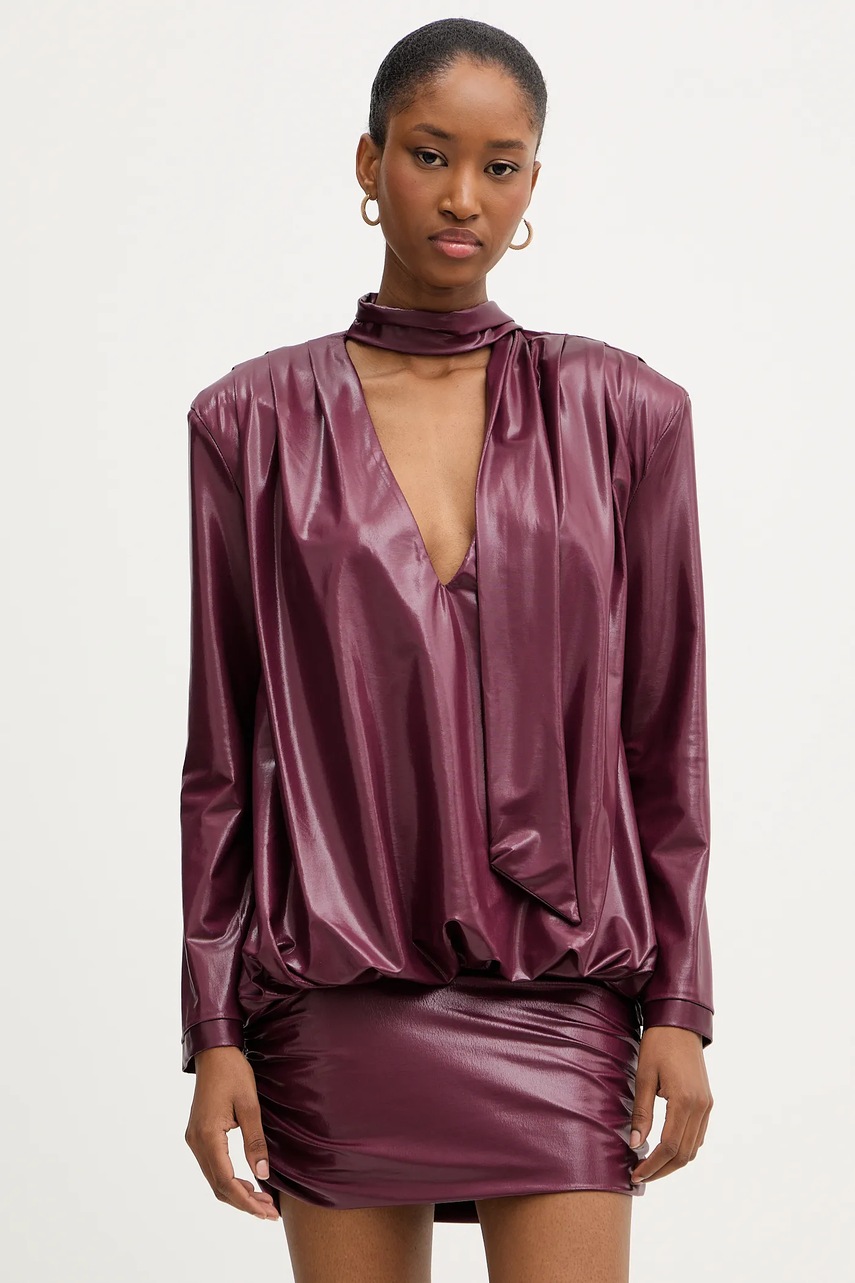 Haveone rochie culoarea bordo, mini, drept, MFS-P097