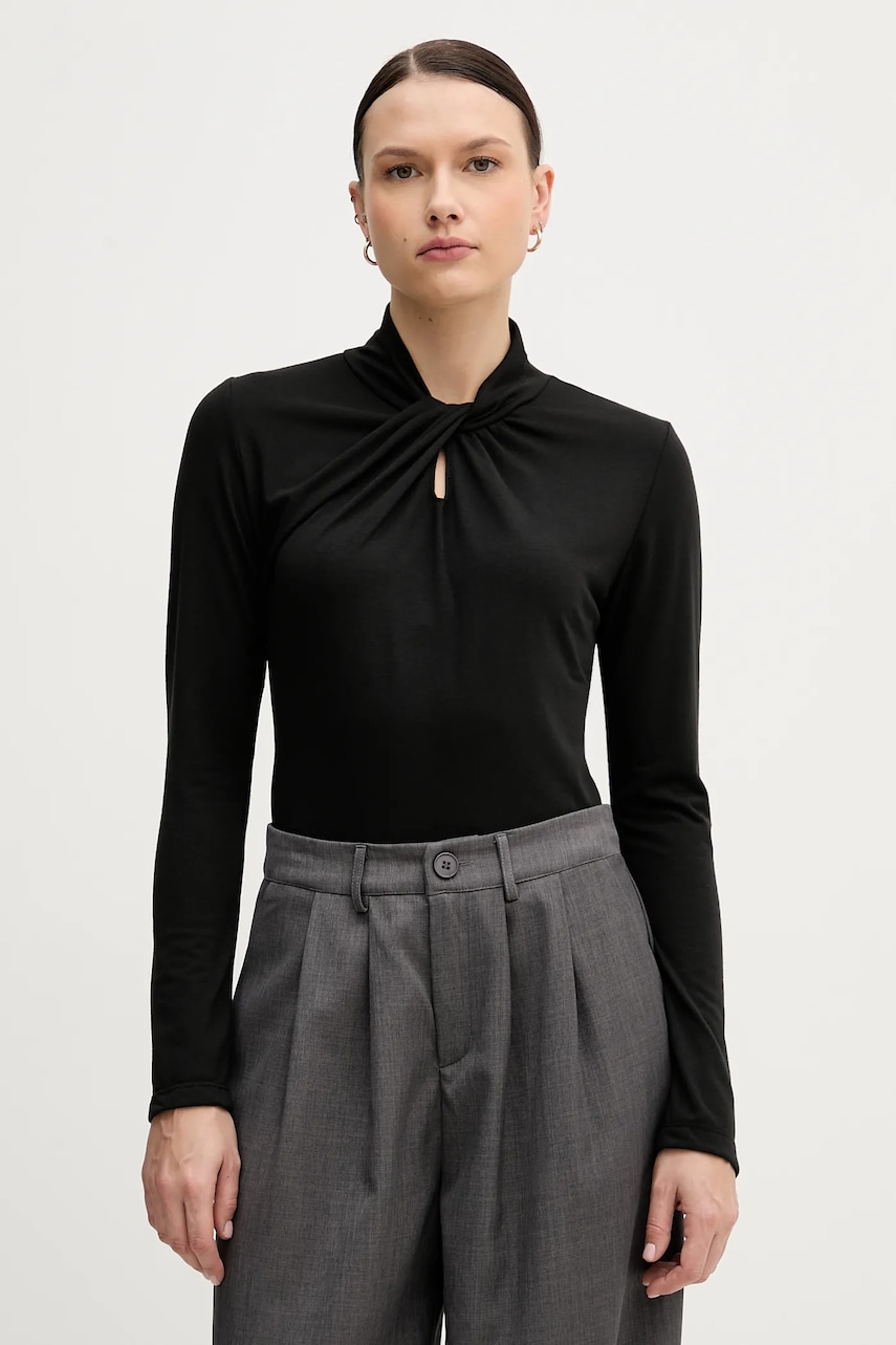 Sandro Ferrone longsleeve culoarea negru, cu turtleneck, S98YBFSENSO