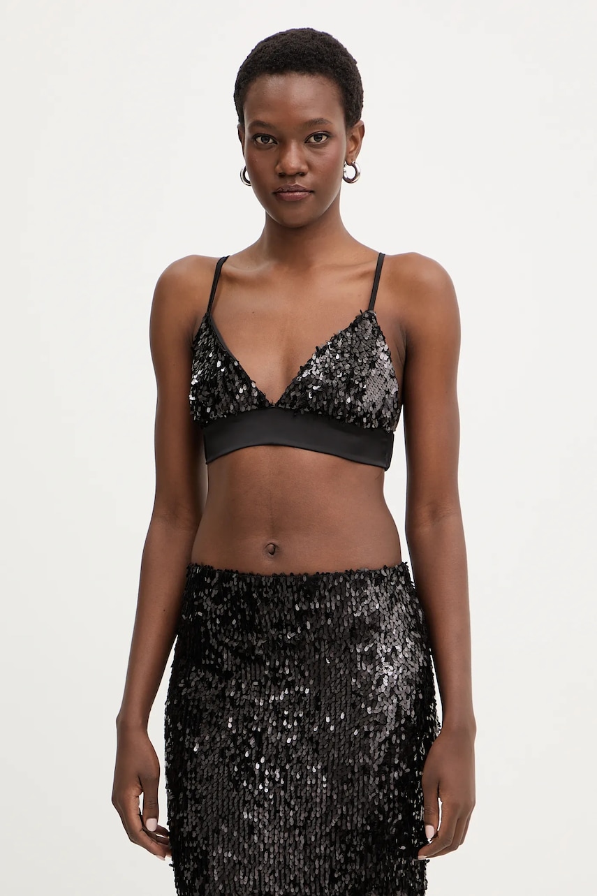 Haveone top culoarea negru, cu imprimeu, RMA-P053