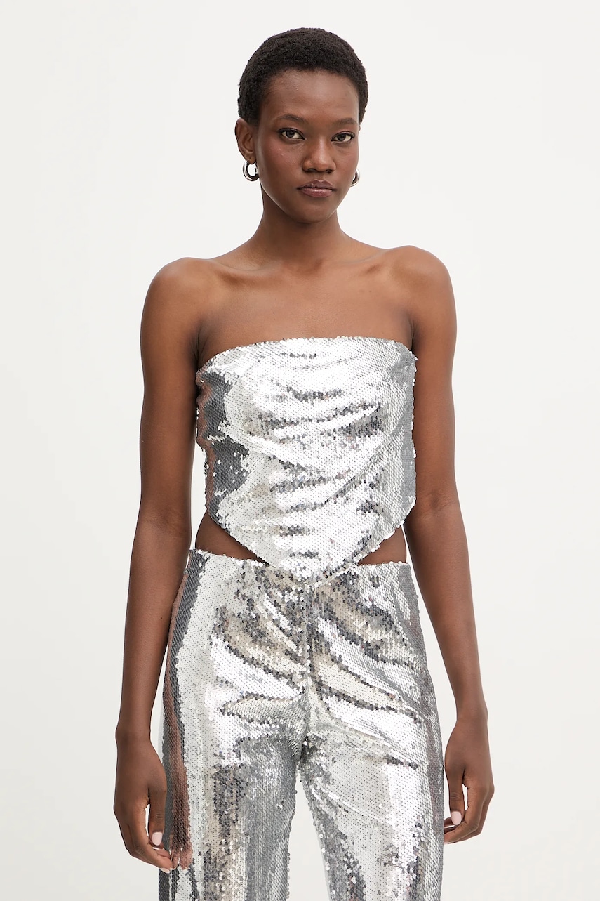 Haveone top culoarea argintiu, uni, RGE-P059