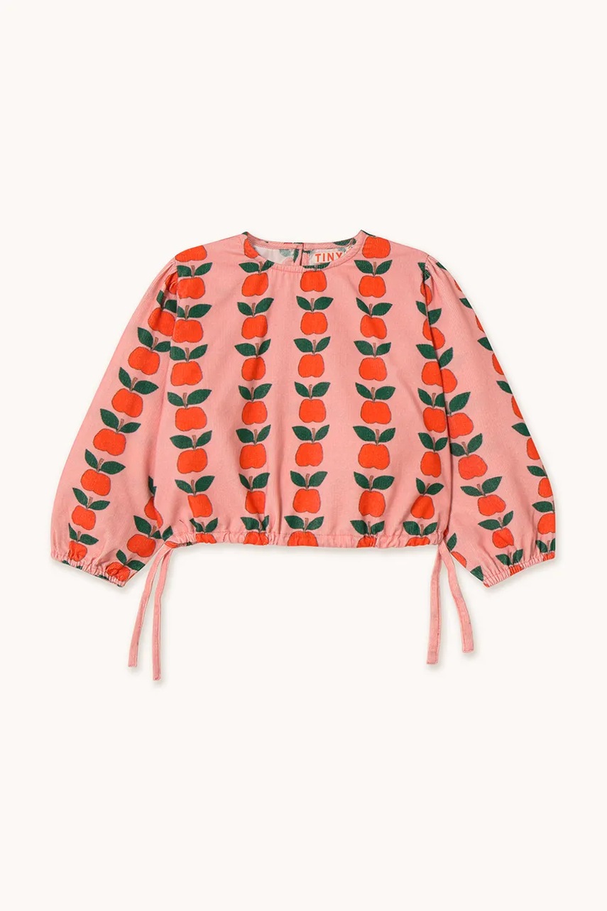 Детская блузка Tinycottons APPLES BLOUSE цвет розовый узор AW25-383