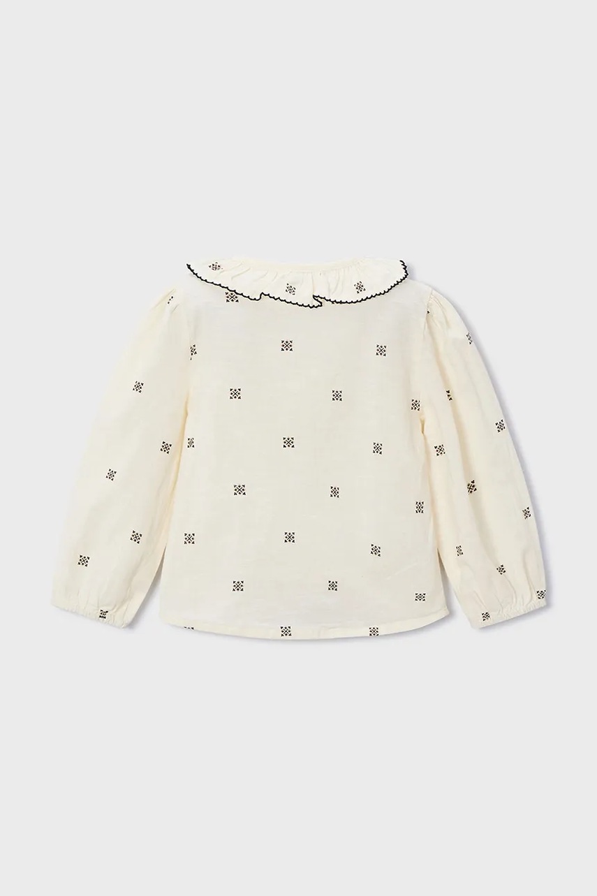 Детская хлопковая блузка Mayoral цвет бежевый узор 4132