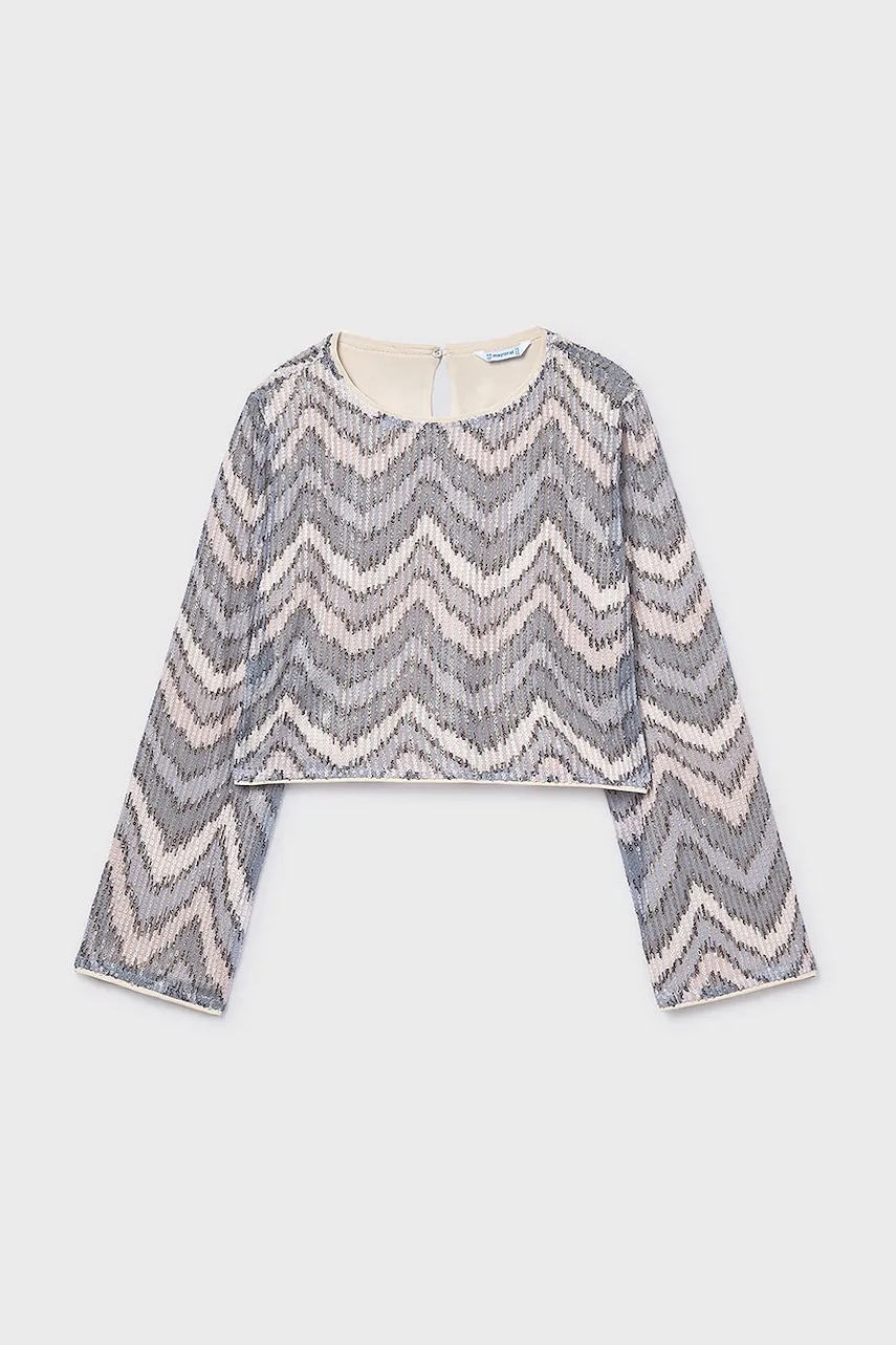 Mayoral bluză copii culoarea gri, cu imprimeu, 7031