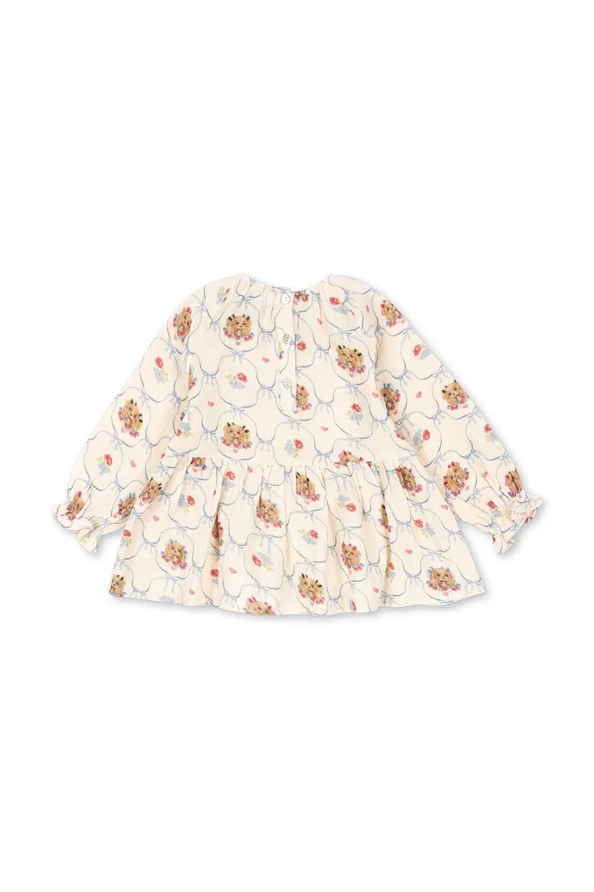 Детская хлопковая блузка Konges Sløjd COCO BLOUSE GOTS цвет бежевый узор KS103757 Детская хлопковая блузка Konges Sløjd COCO BLOUSE GOTS цвет бежевый узор KS103757