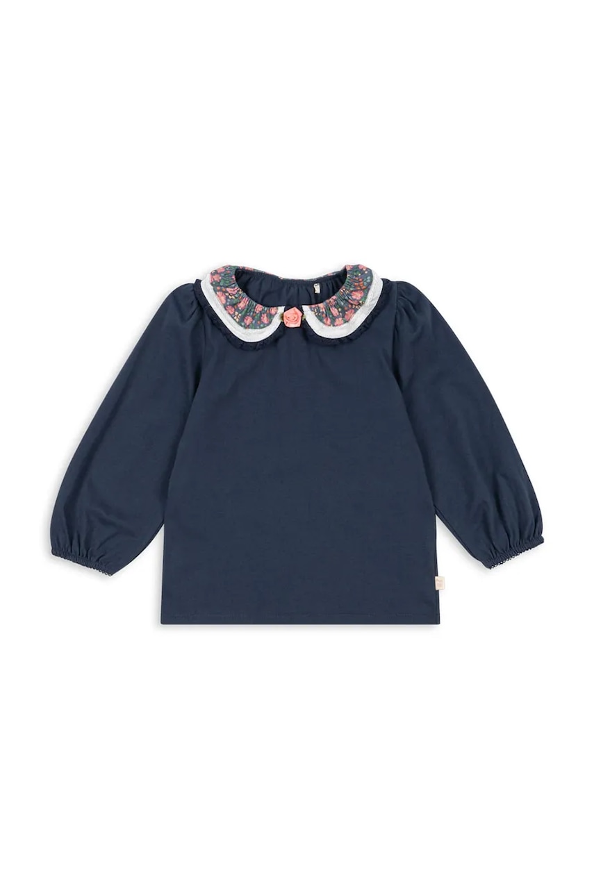 Konges Sløjd bluză de bumbac pentru copii PAMI BLOUSE GOTS culoarea bleumarin, uni, KS103955