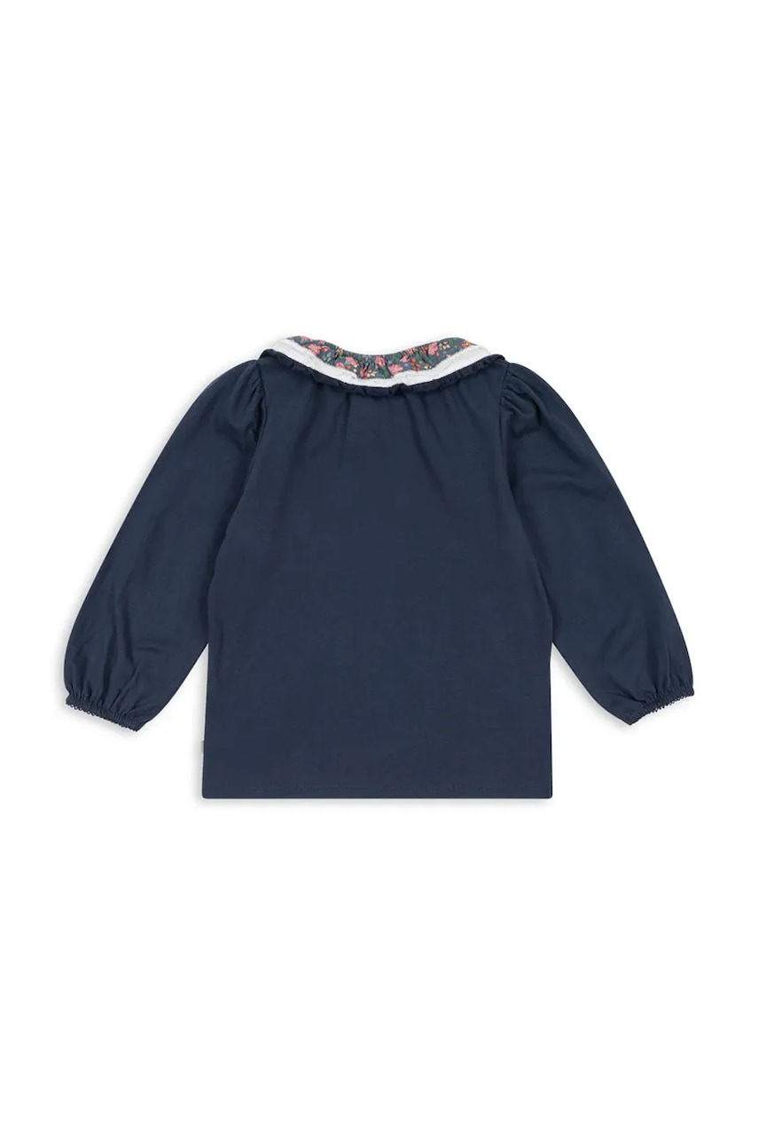 Детская хлопковая блузка Konges Sløjd PAMI BLOUSE GOTS цвет синий однотонная KS103955 Детская хлопковая блузка Konges Sløjd PAMI BLOUSE GOTS цвет синий однотонная KS103955