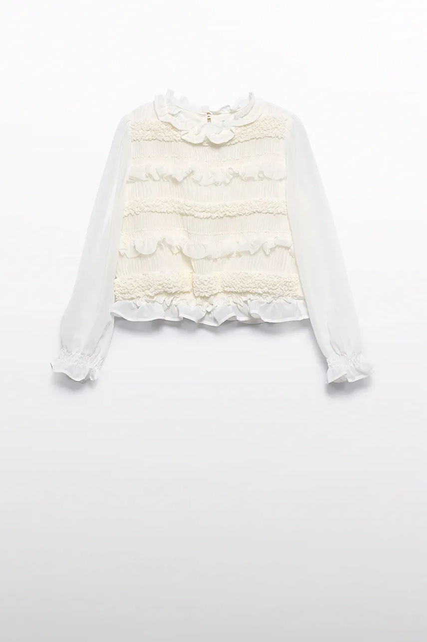 Детская блузка Abel&Lula цвет бежевый однотонная 5614 Детская блузка Abel&Lula цвет бежевый однотонная 5614