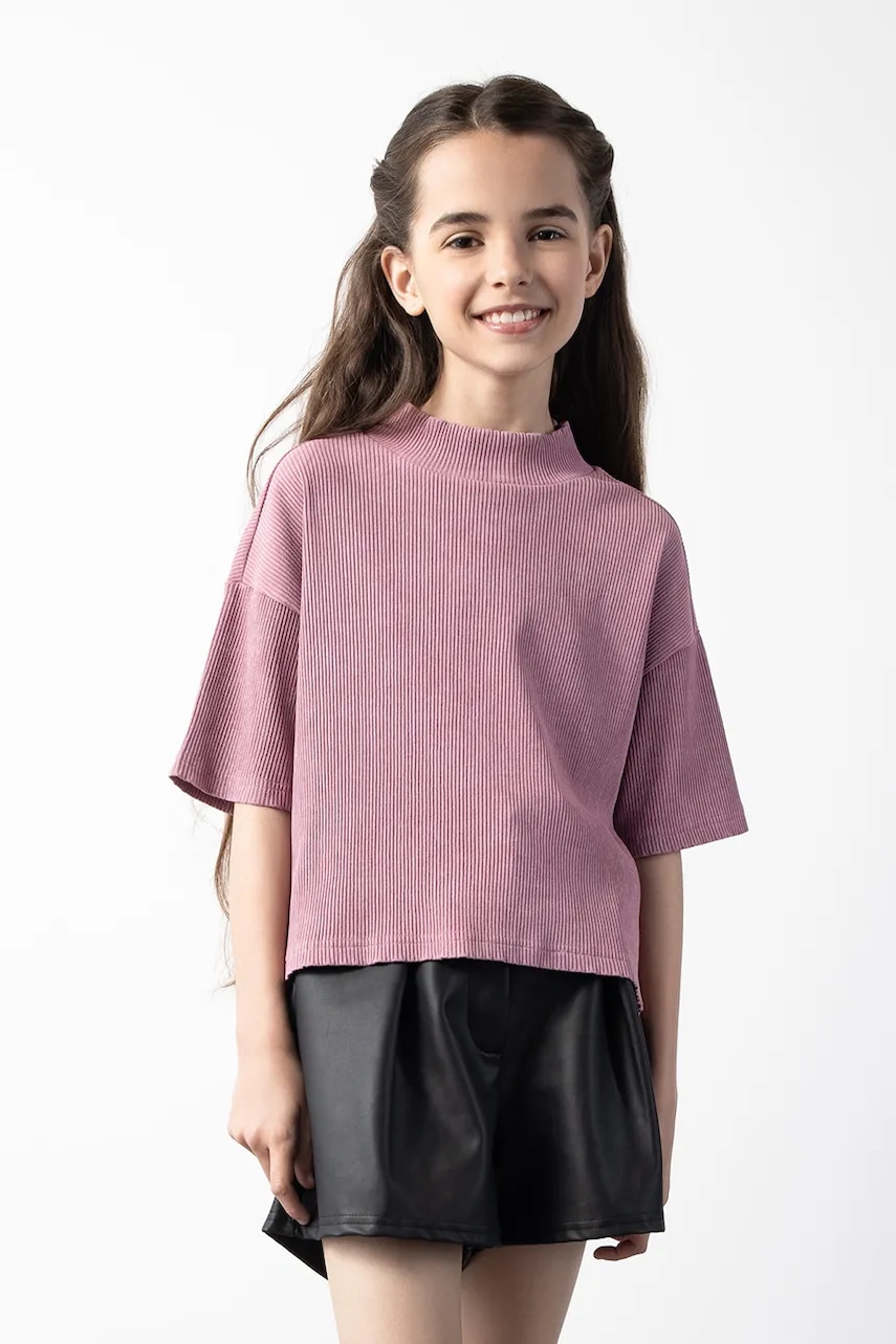 Coccodrillo bluză de bumbac pentru copii roz neted CRAFT PUNK GIRL JUNIOR