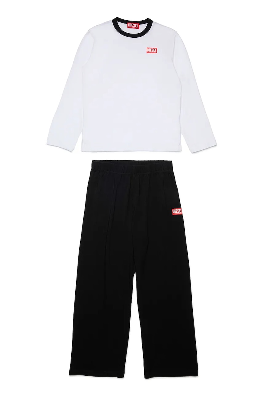 Diesel pijama copii UNPER PYJAMA culoarea negru, cu imprimeu, J02503