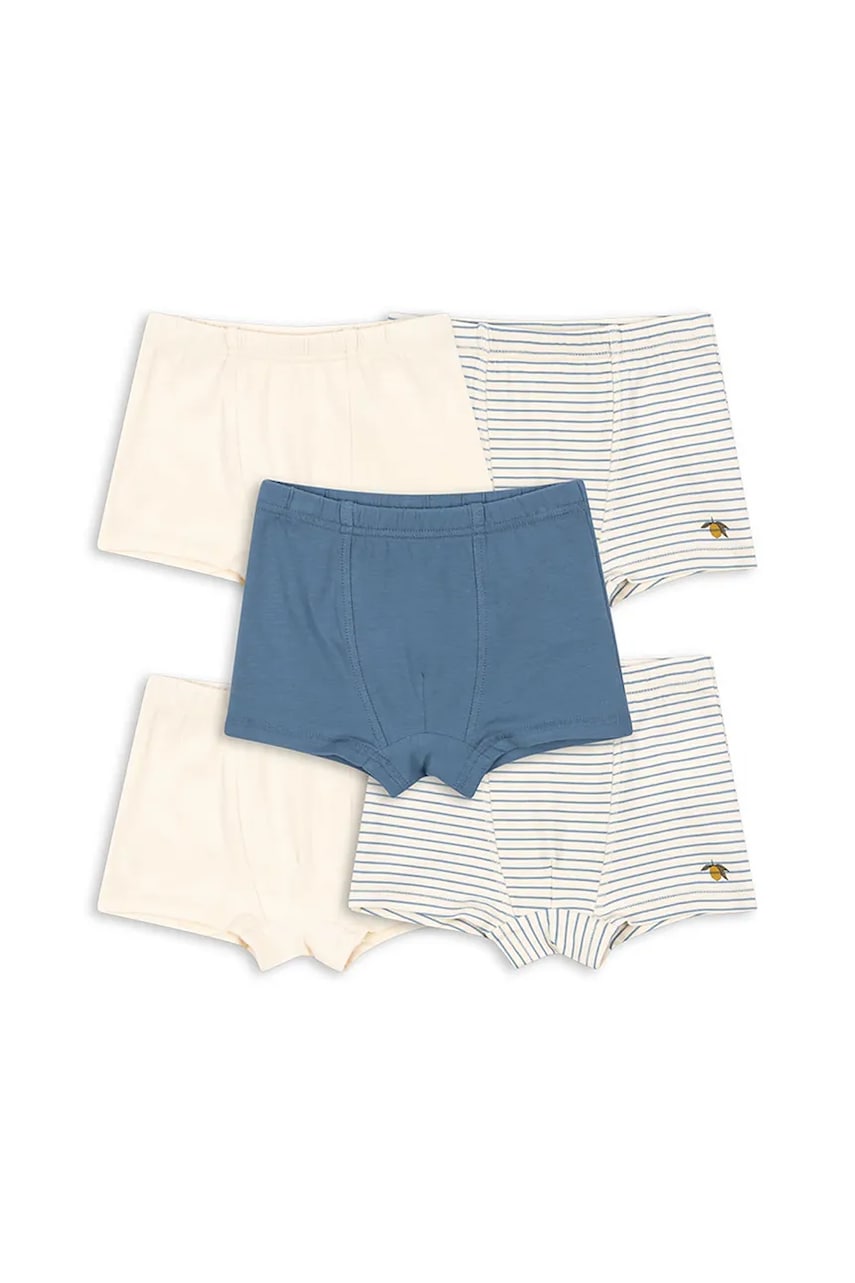 Levně Dětské boxerky Konges Sløjd BASIC 5 PACK BOY BOXERS GOTS 5-pack béžová barva, KS103698