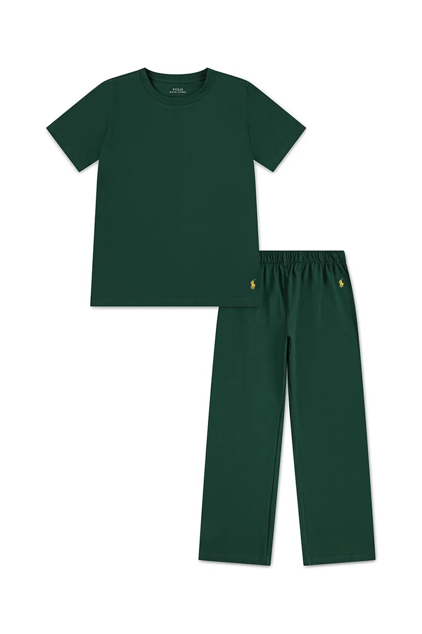Levně Dětské bavlněné pyžamo Polo Ralph Lauren zelená barva, 8P0278