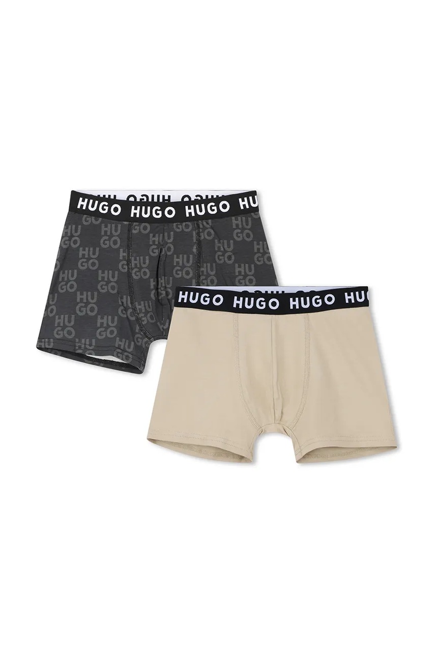 Levně Dětské boxerky HUGO 2-pack černá barva, G00564