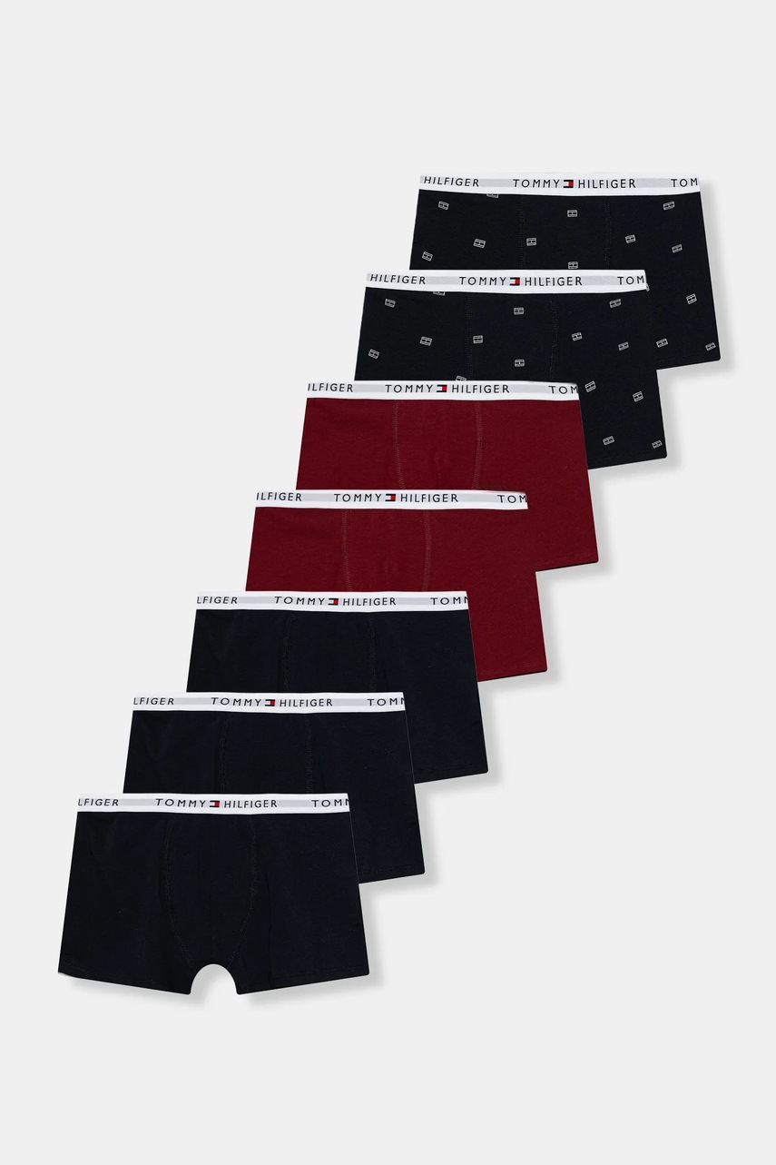 Levně Dětské boxerky Tommy Hilfiger 7-pack tmavomodrá barva, UB0UB00552