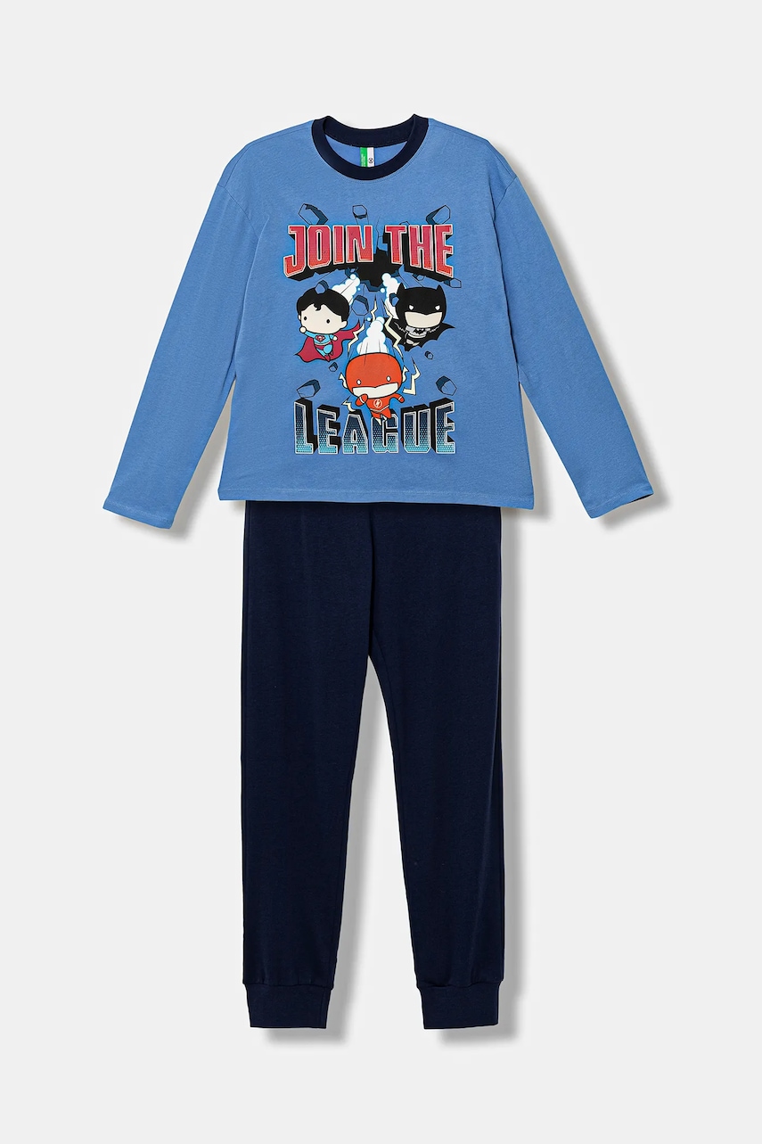United Colors of Benetton pijamale de bumbac pentru copii cu imprimeu, 3VR50P08V