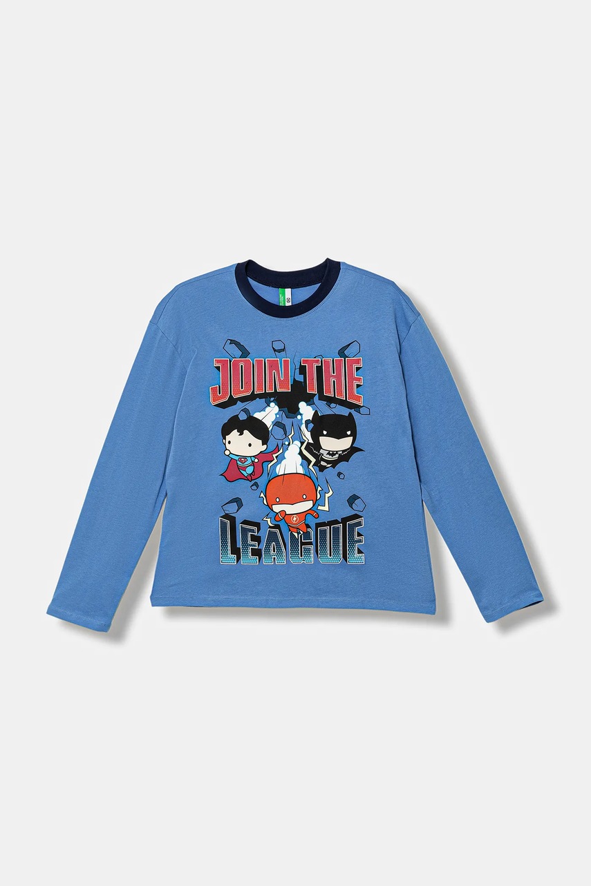 Детская хлопковая пижама United Colors of Benetton с принтом 3VR50P08V