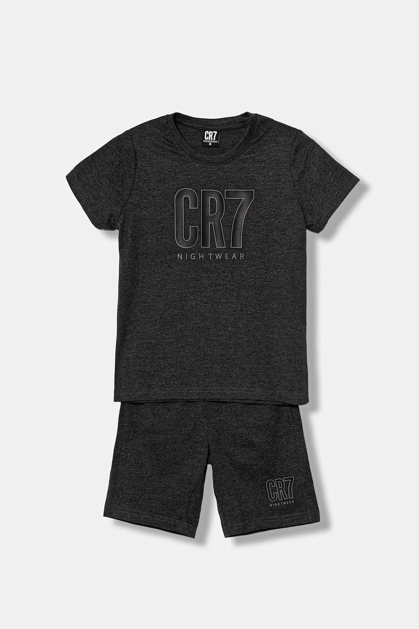 CR7 Cristiano Ronaldo pijama copii culoarea gri, cu imprimeu, 8770