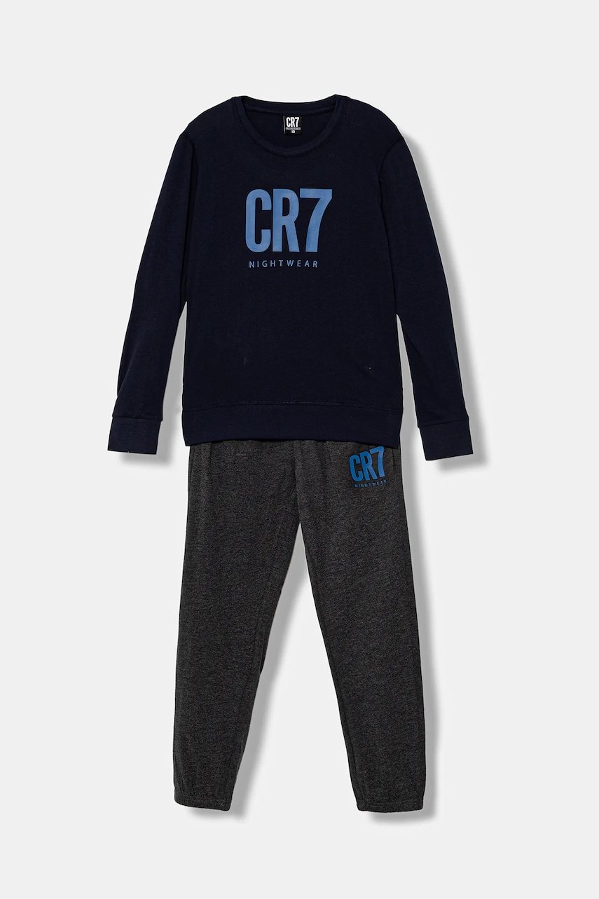 CR7 Cristiano Ronaldo pijamale de bumbac pentru copii culoarea bleumarin, cu imprimeu, 8770