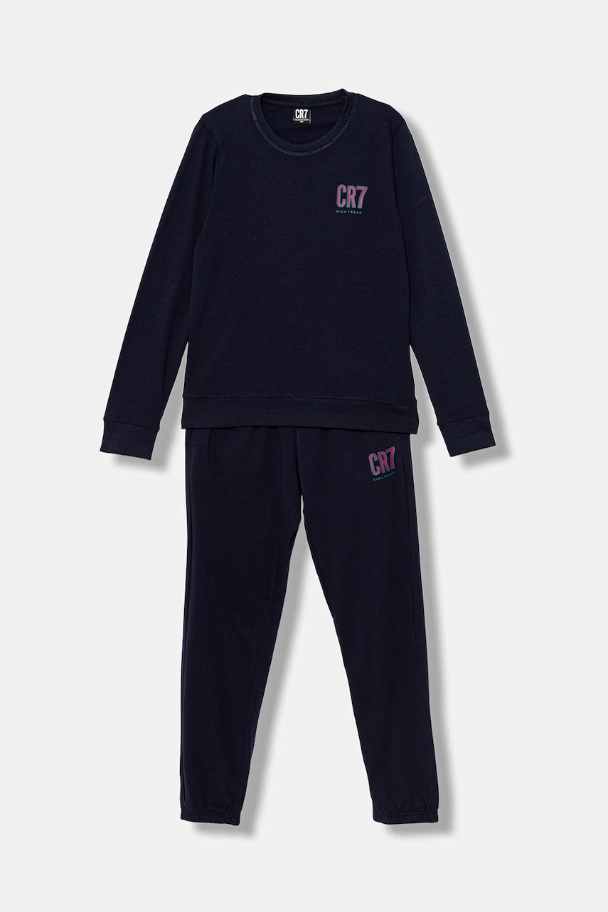 CR7 Cristiano Ronaldo pijamale de bumbac pentru copii 2-pack culoarea bleumarin, uni, 8770