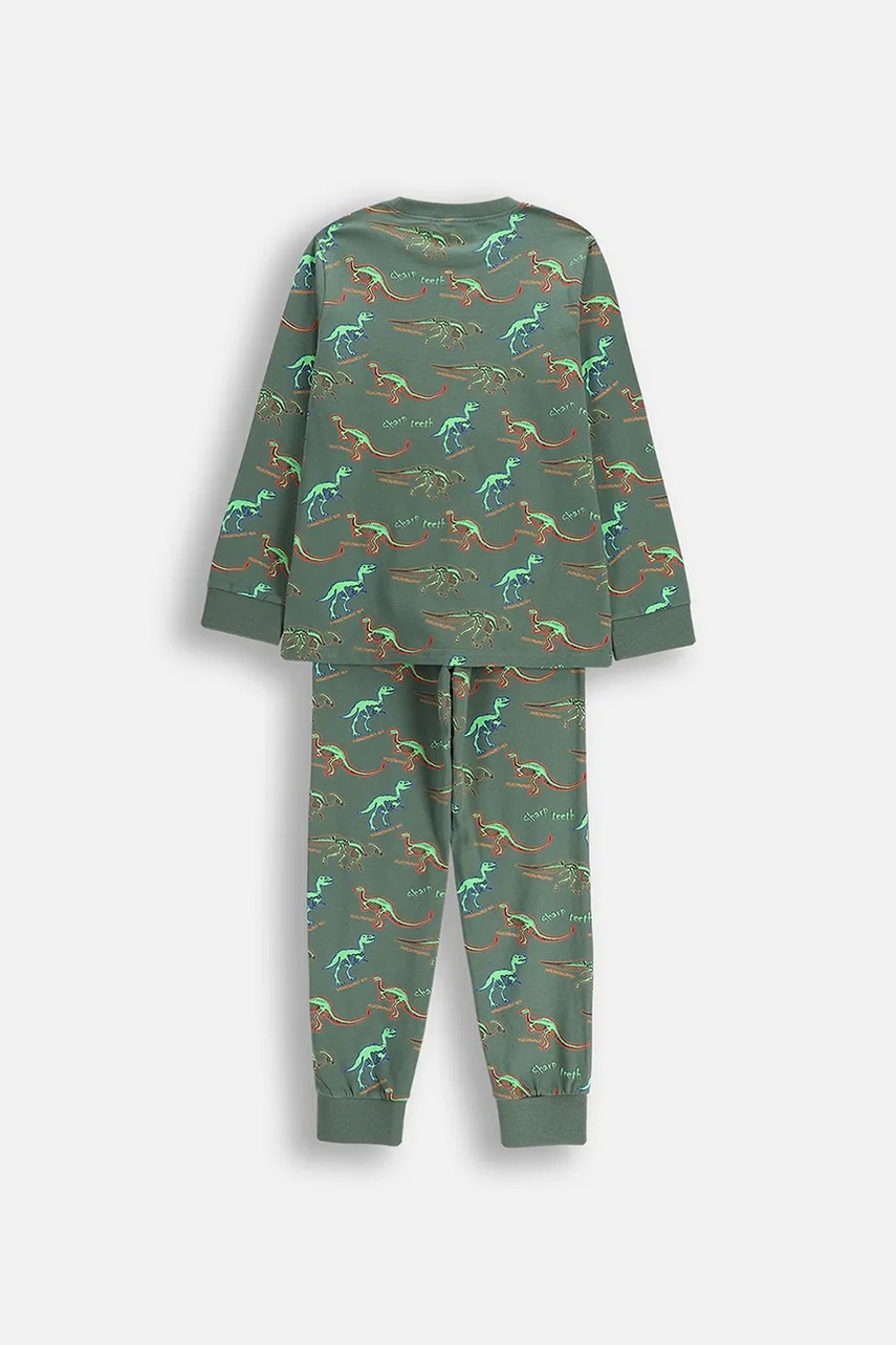 Детская хлопковая пижама Coccodrillo цвет зелёный узор PYJAMAS