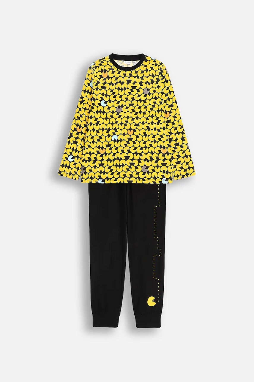 Levně Dětské bavlněné pyžamo Coccodrillo žlutá barva, PYJAMAS