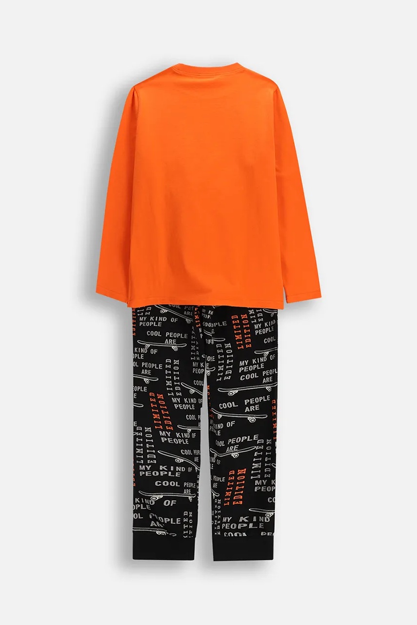 Детский хлопковый пижамный комплект Coccodrillo цвет оранжевый узор PYJAMAS