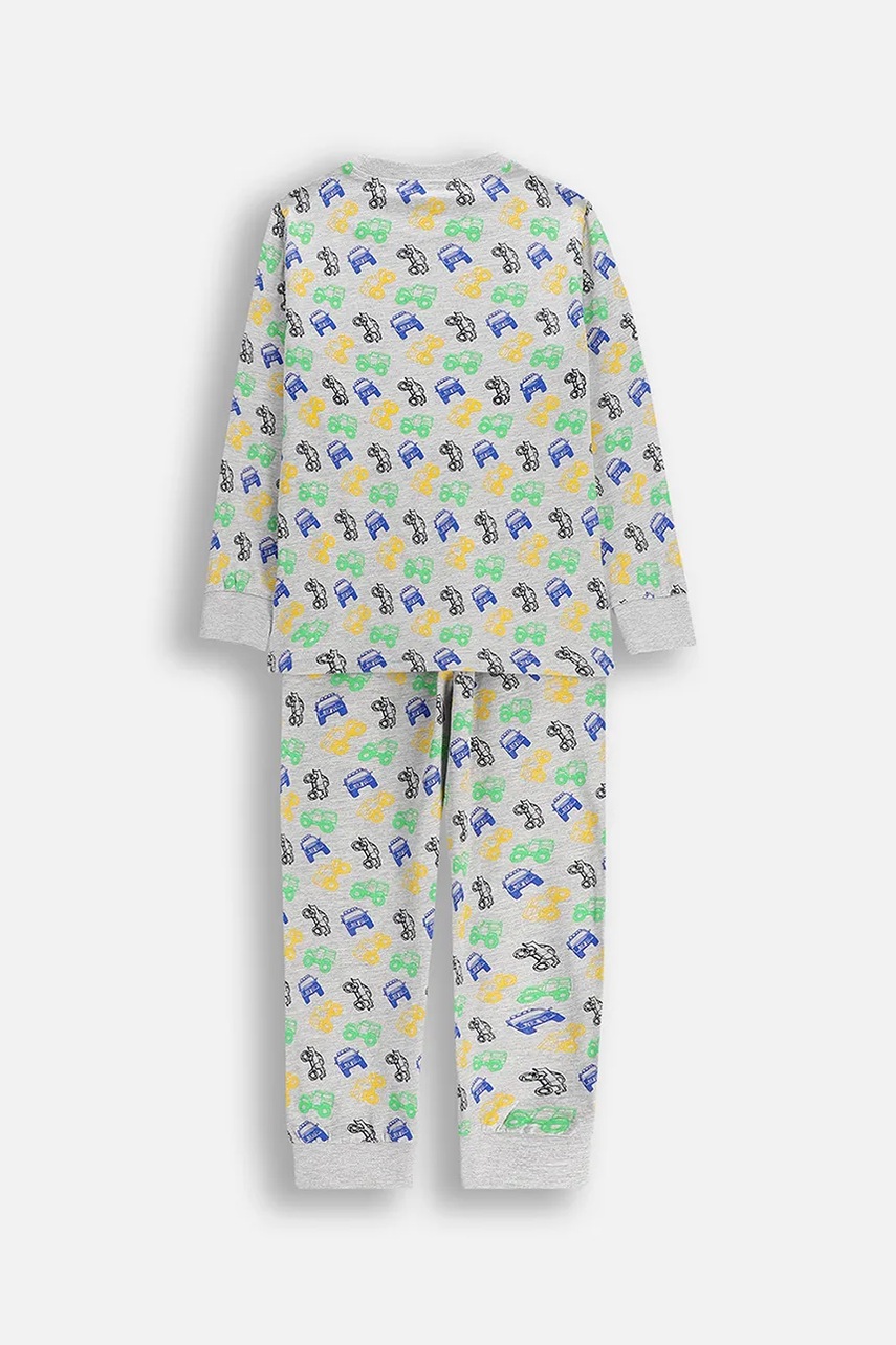 Пижамный комплект с хлопком для младенцев Coccodrillo цвет серый узор PYJAMAS Пижамный комплект с хлопком для младенцев Coccodrillo цвет серый узор PYJAMAS
