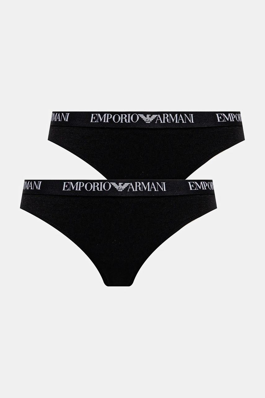Emporio Armani Underwear chiloți brazilieni 2-pack culoarea negru, EW000404 AF13033