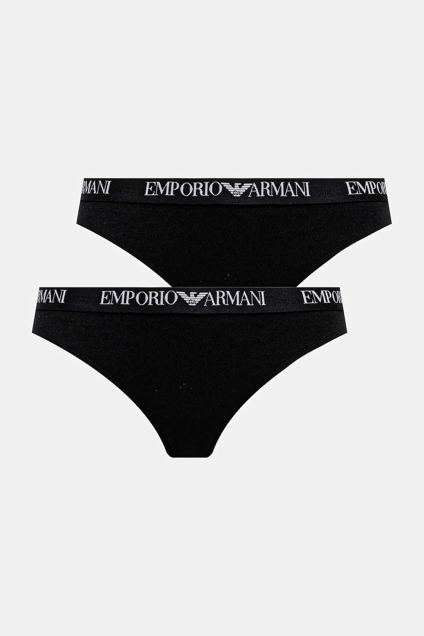 Emporio Armani Underwear chiloți brazilieni 2-pack culoarea negru, EW000404 AF13033