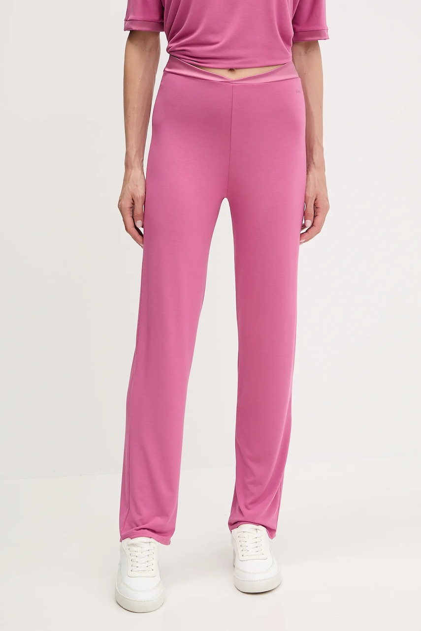 BOSS pantaloni de trening culoarea roz, uni, 50545593