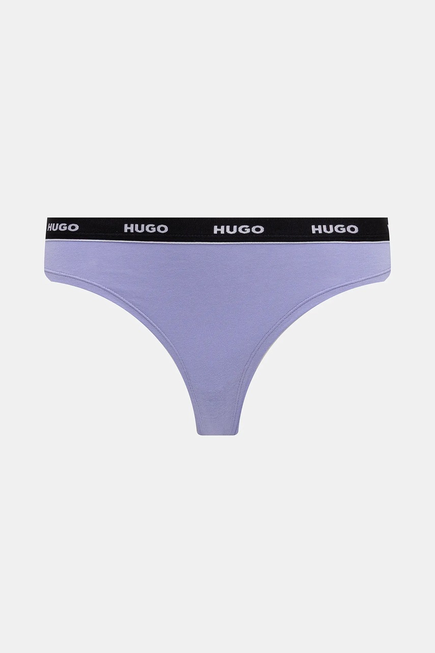 Tangá HUGO 3-pak TRIPLET THONG STRIPE