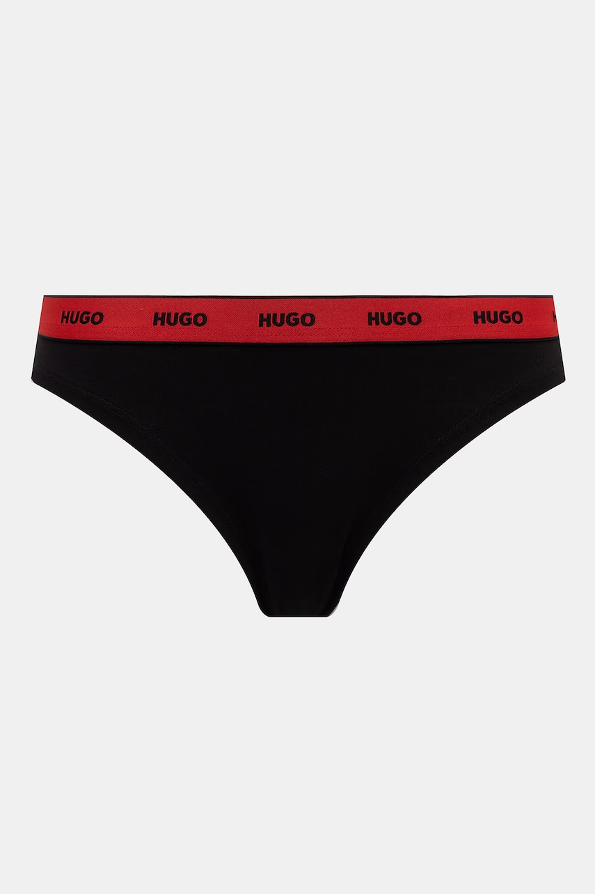 HUGO tangá dámske bavlnené s elastanom TRIPLET THONG DESIGN 3-pack