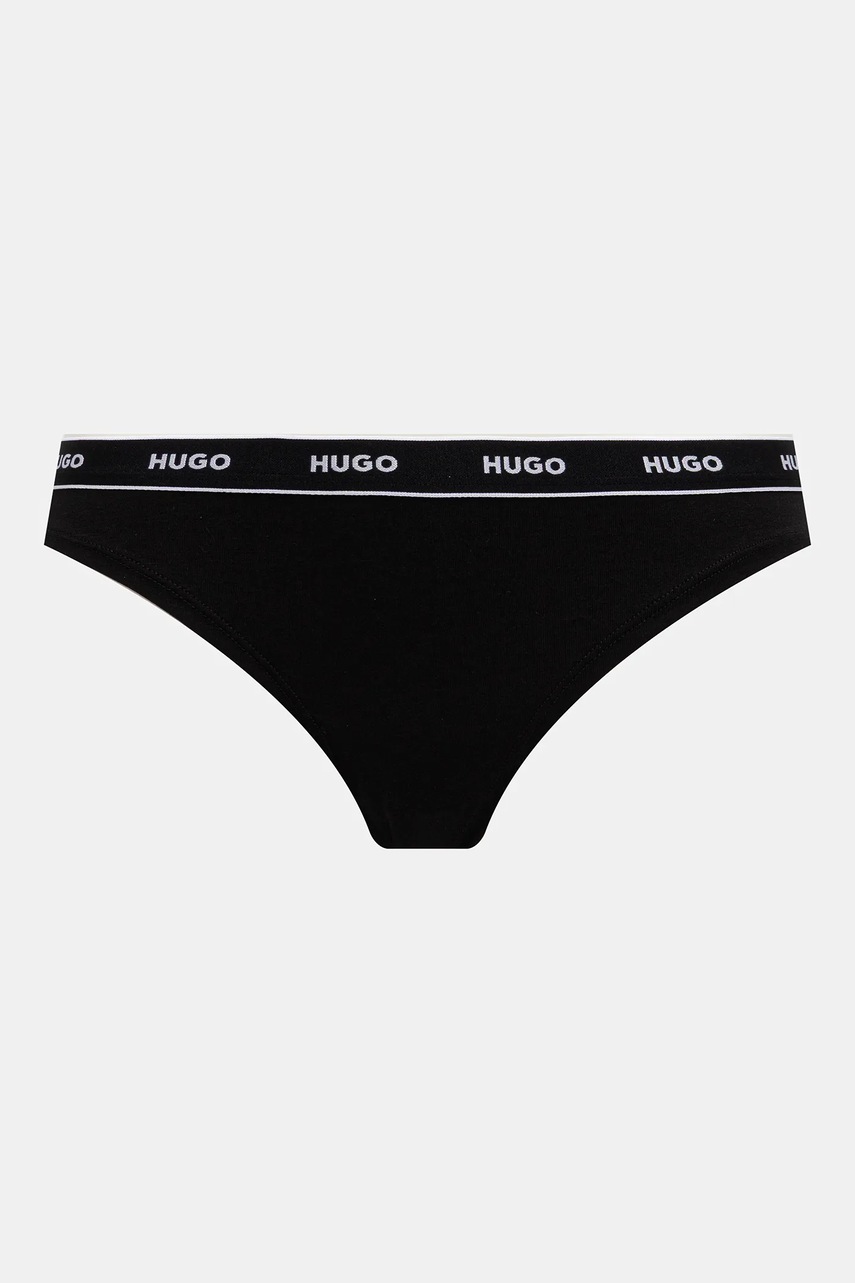 HUGO tangá dámske bavlnené s elastanom TRIPLET THONG DESIGN 3-pak