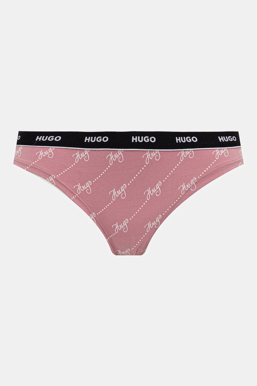 HUGO tanga dámské bavlněné s elastanem TRIPLET THONG DESIGN 3-pack (obrázek 3)