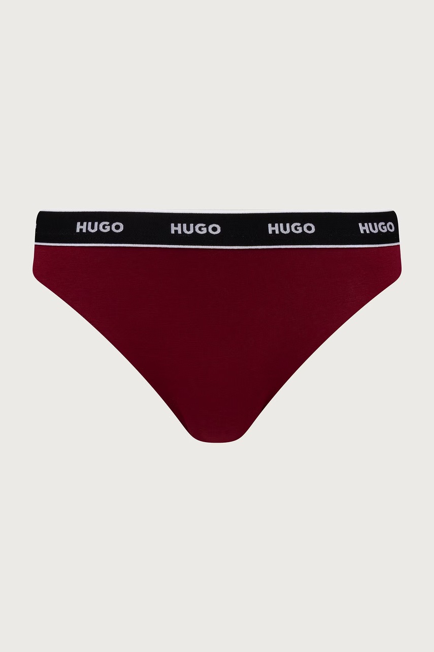 HUGO  прашки дамски от памук с еластан TRIPLET THONG DESIGN 3 броя