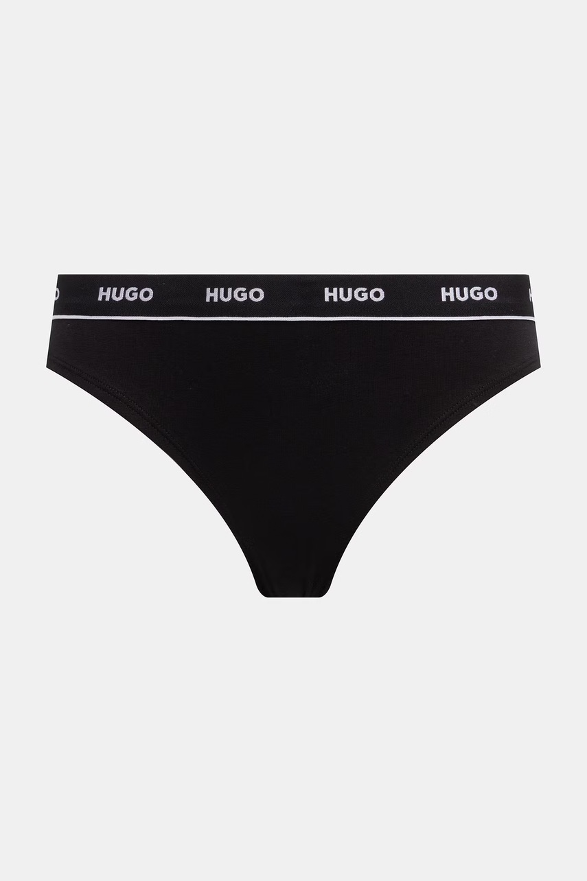 HUGO tangá dámske bavlnené s elastanom TRIPLET THONG DESIGN 3-pak