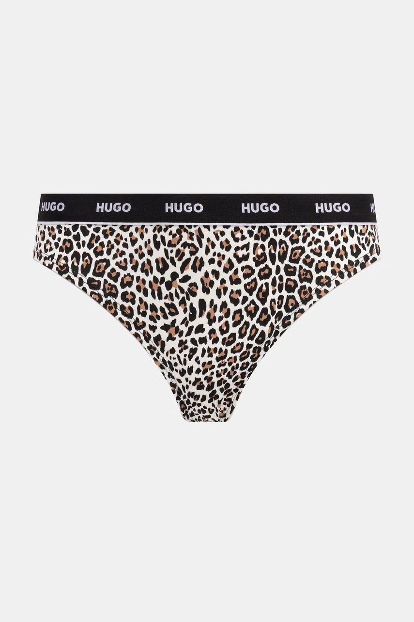 HUGO tangá dámske bavlnené s elastanom TRIPLET THONG DESIGN 3-pak