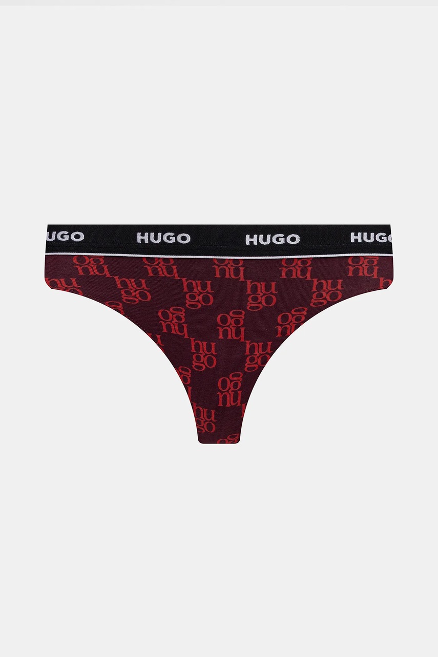 HUGO tangá dámske bavlnené s elastanom TRIPLET THONG DESIGN 3-pak