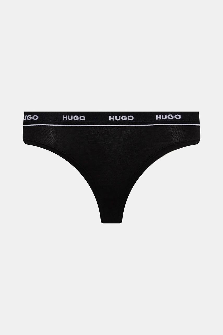 HUGO tangá dámske bavlnené s elastanom TRIPLET THONG DESIGN 3-pak