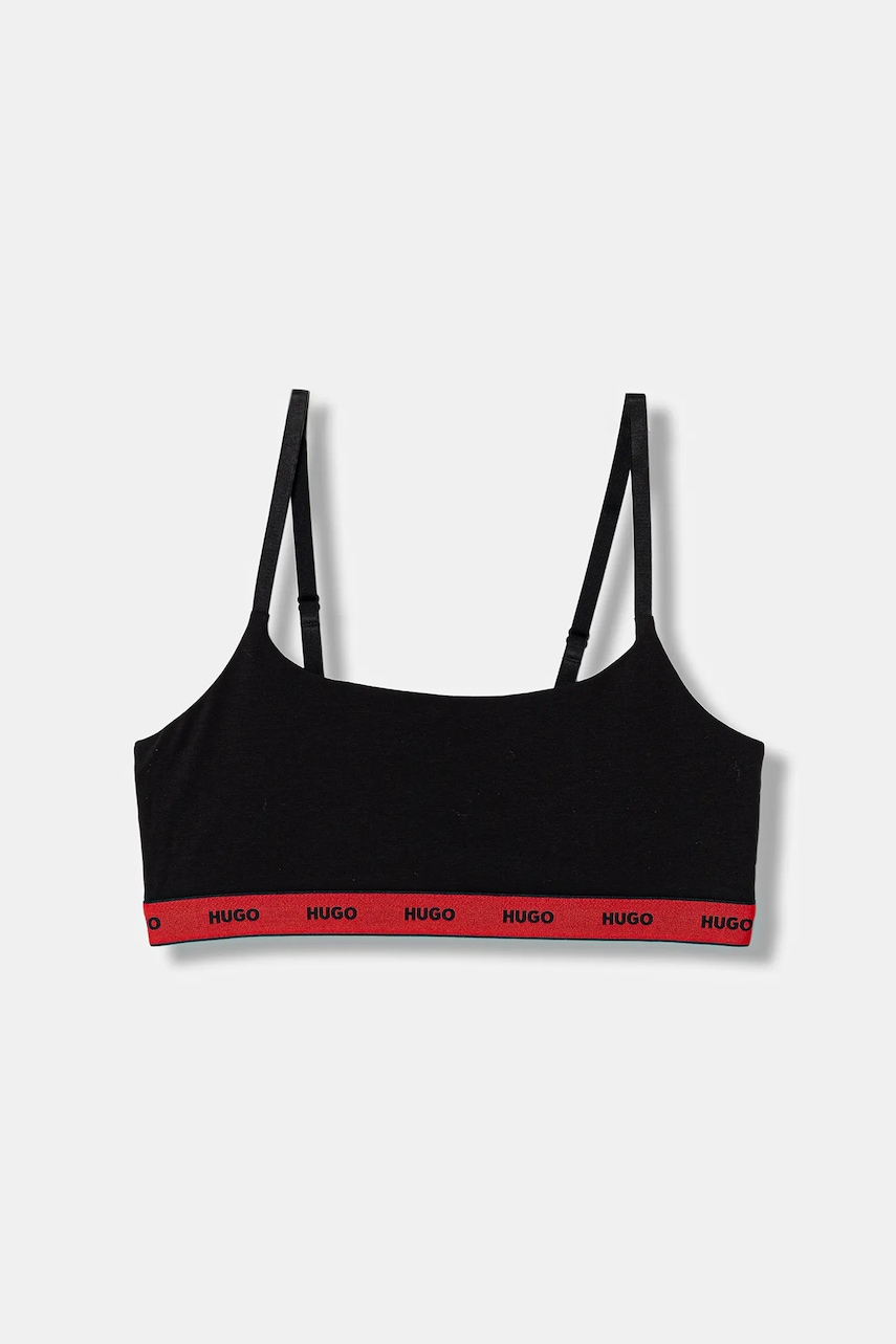HUGO braletka bavlnená s elastanom TWIN BRALETTE DESIGN