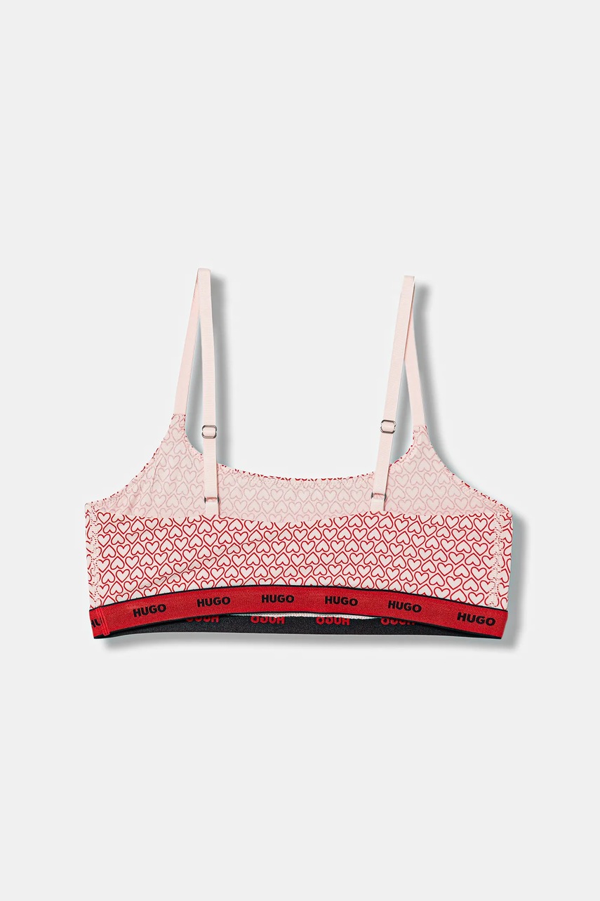 HUGO braletka bavlnená s elastanom TWIN BRALETTE DESIGN