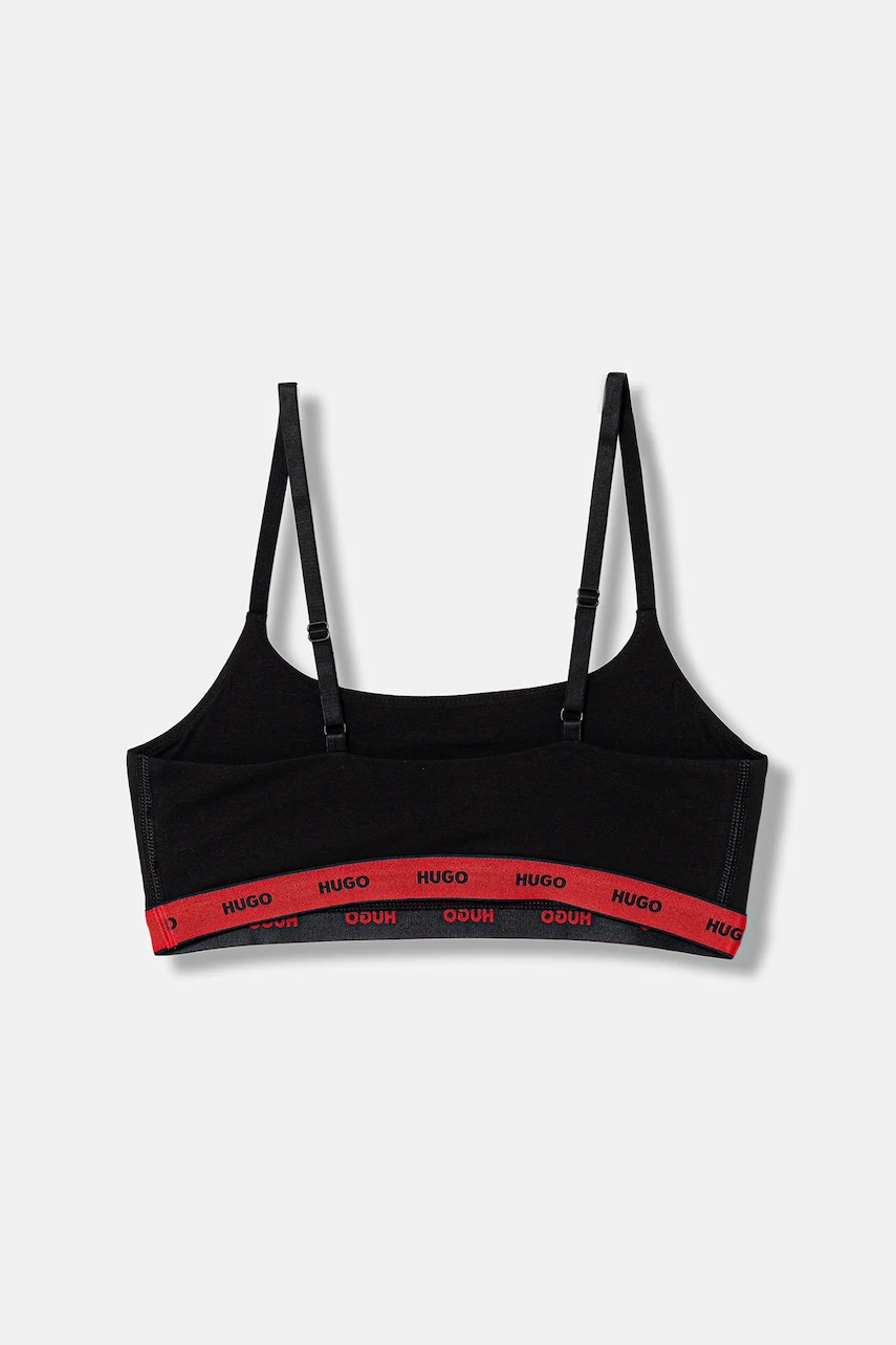 HUGO braletka bavlnená s elastanom TWIN BRALETTE DESIGN
